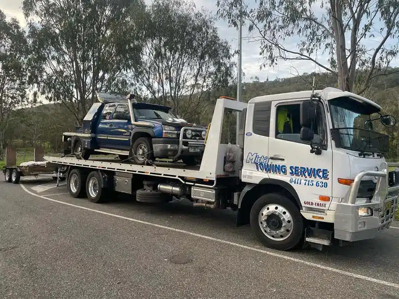 Towing A Blue Vehicle