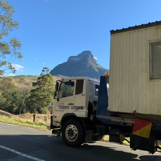 Mountain and Truck Container — Tow Truck Provider in the Gold Coast