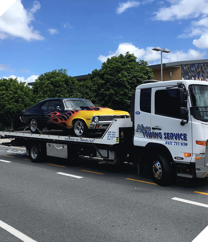 Car on Tow Truck — Tow Truck Provider in the Gold Coast